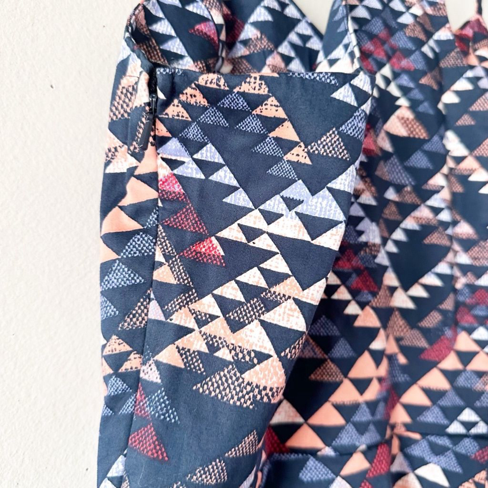 Banana Republic A-line Geometric Print Dress Women's Size 4 - Picture 7 of 8